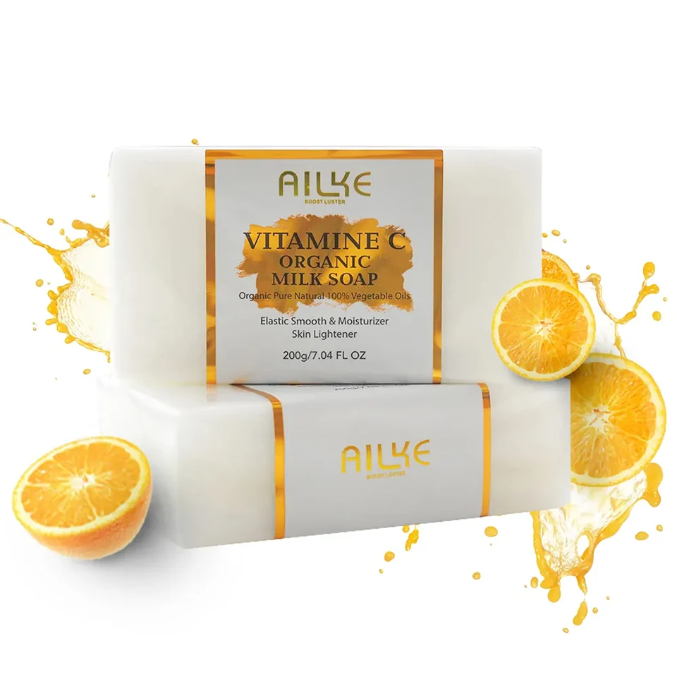 Ailke Organic Milk Mydlá obsahujúce vitamín C, bielenie, znižovanie vrások, anti-starnutie, vyhladenie a zmäkčenie pokožky, 200 g