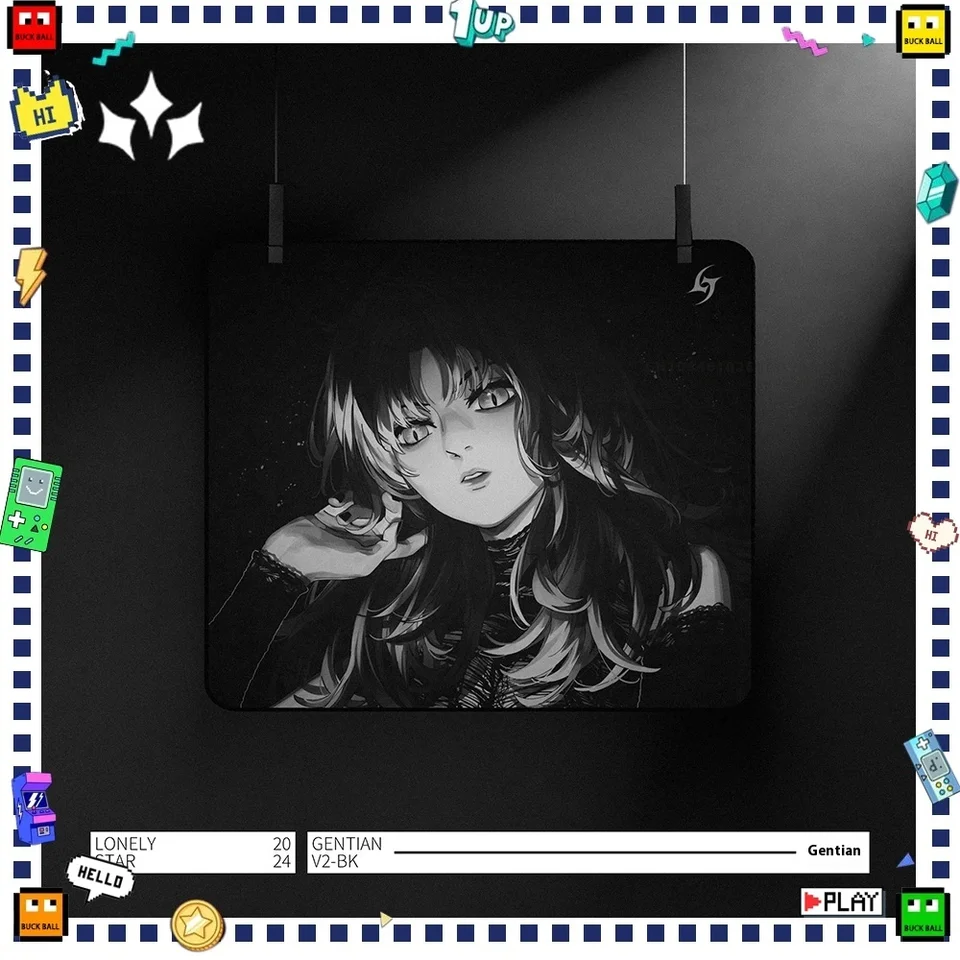 Aimstar Gentian V2 MousePad Smoot E-Sports Gaming MousePad Original Anime Girl 4 mm nekĺzavá podložka myši Valožná hodnota CSGO FPS Gamer