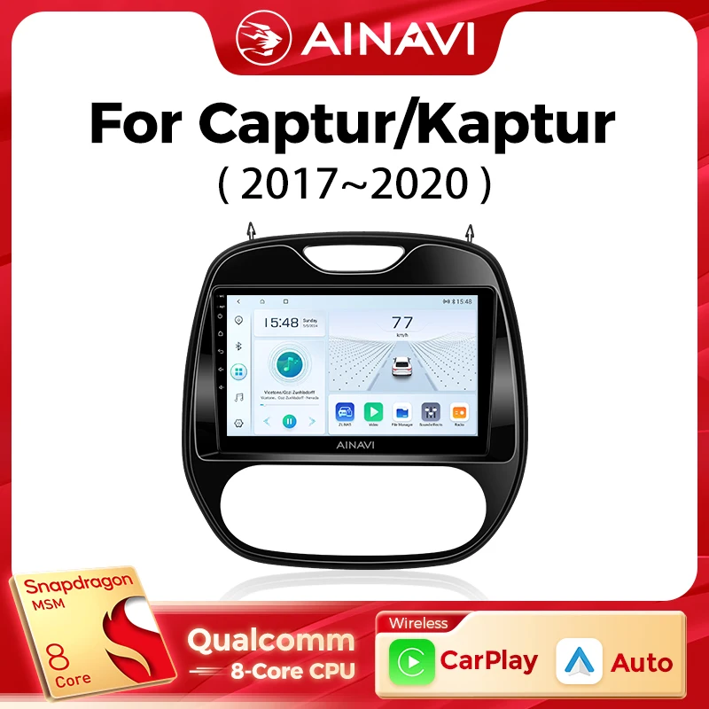 Ainavi Car Multimedia Player pre Renault Kaptur Captur Clio Samsung QM3 2017 - 2020 CAPTURE CARPLAY ANDROID AUTO 4G WIFI 2DIN