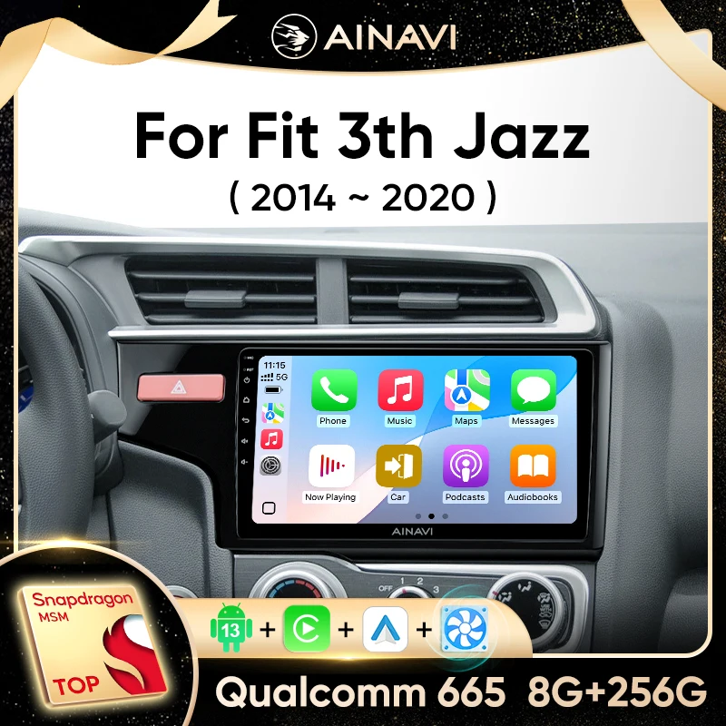 Ainavi Car Stereo Radio pre Honda Fit 3 Jazz 2014-2020 LHD RHD multimediálne bezdrôtové bezdrôtové pripojenie dotykovej obrazovky Android Android