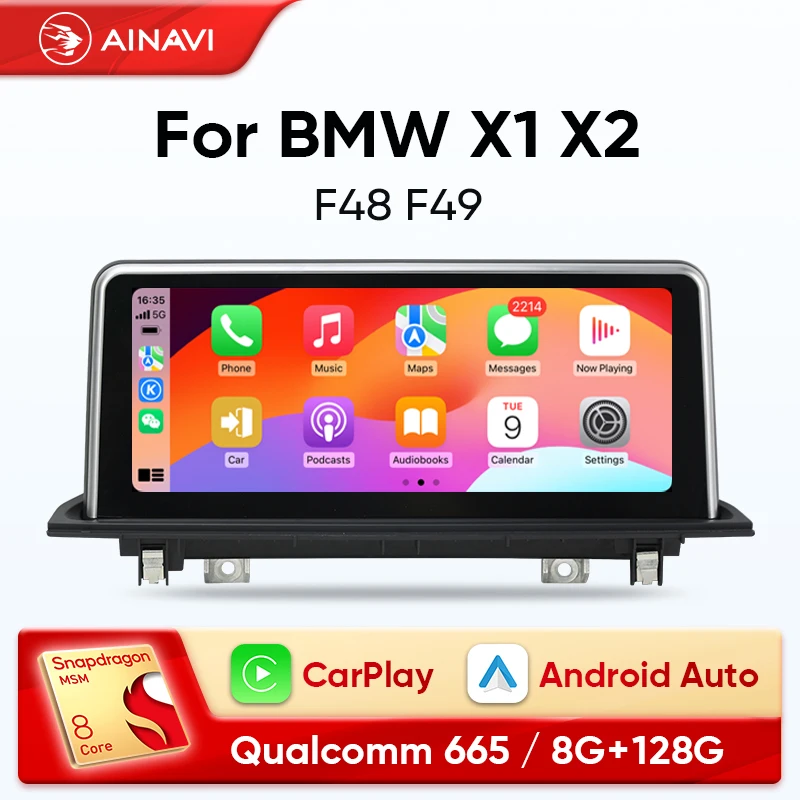 Ainavi pre BMW X1 X2 F48 F49 2016-2020 NBT EVO 10,25 palca Android Auto Touch Screen Car Radio Multimedia CarPlay Player Stereo