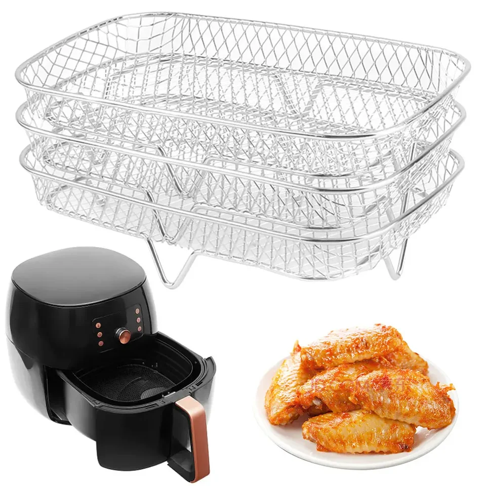 Air Fryer Rack Grilling Rack z nehrdzavejúcej ocele vzduchový fritéza rúry Grill Parník