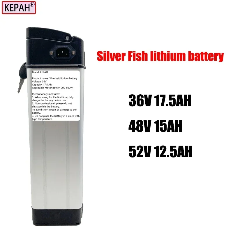 Air Transport, 36V 48V 52V 12.5AH-17,5AH Elektrické skladacie auto, Universal Silver Fish Litium Battery, 30A BMS, pre 250 W-600W motorov
