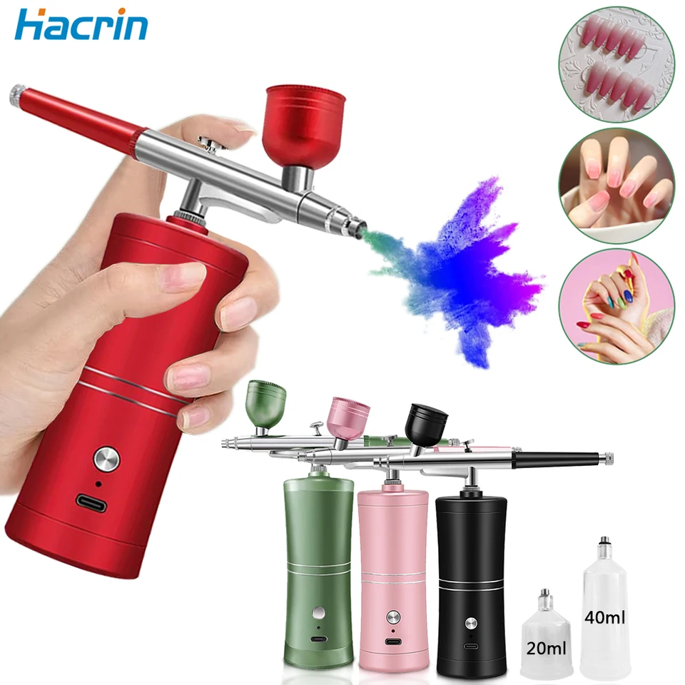 Airbrush Nail Mini Prenosná vzduchová kefka s kompresorovou súpravou pre nechty na nechty