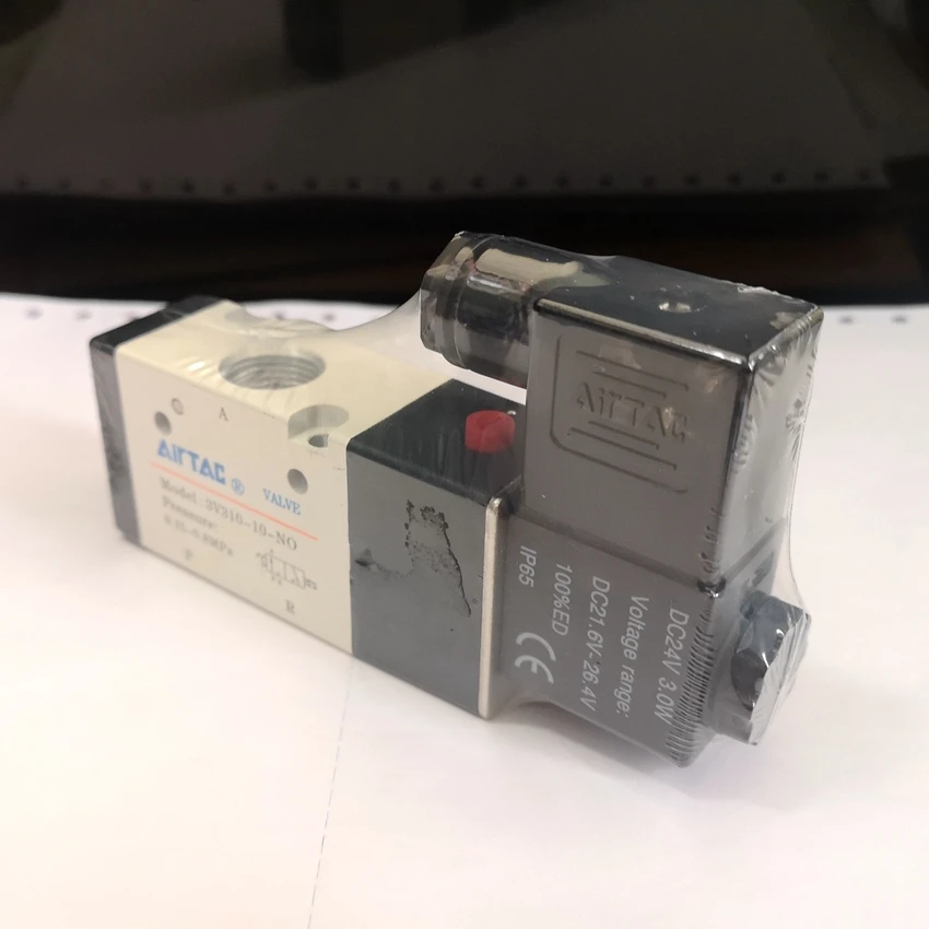 Airtac solenoidný ventil 3v310-08 1/4 '' 3v310-10 3/8 '' Normálne otvorený normálne uzavretý 3/2 Pneumatický solenoidný ventil 3/2