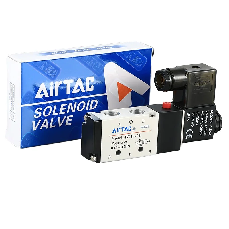 AirTAC Trojpolkokrát päťsmerný solenoidný ventil 4v130c-m5 4v130c-06 4v130e-M5 4v130e-06 4v130p-M5 4v130p-06 Pneumatický regulačný Valv