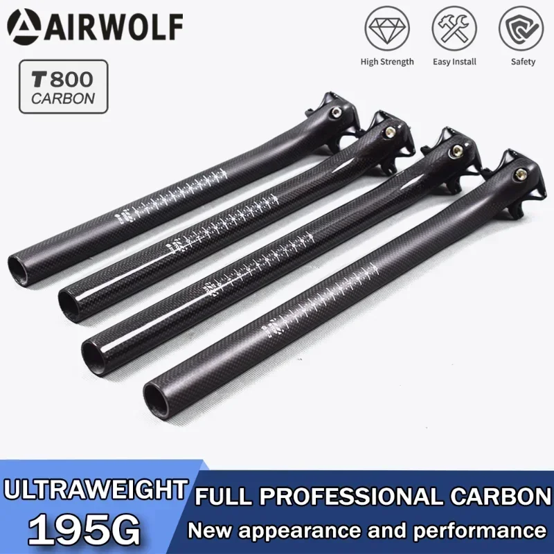 Airwolf Carbon Bike SELTPOST Priemer 27,2 30,8 31,6 mm Dĺžka 350 400 mm Cesta/horské bicykle sedadlo 3k MTB