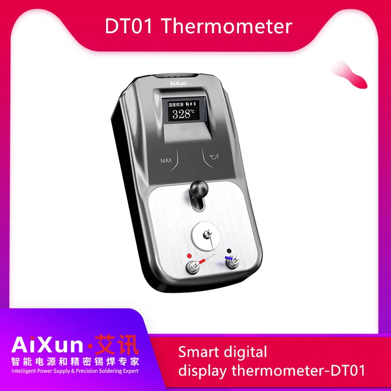 AIXUN DT01 Digitálne spájkovanie železo TIP TETETER TESTter Air Gun Curve Record Teplota Automatické kalibračné nástroje