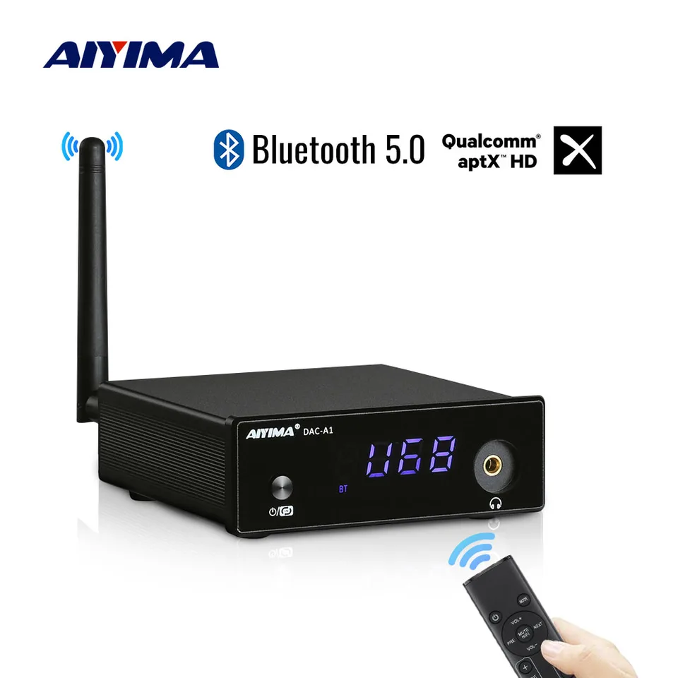 AIYIMA DAC-A1 DECODER Zosilňovač slúchadiel ES9018Q2M Bluetooth 5.0 DECODER COAXICKÝ OPTICKÝ OPTICKÝ USB DAC APTX-HD Linux Linux