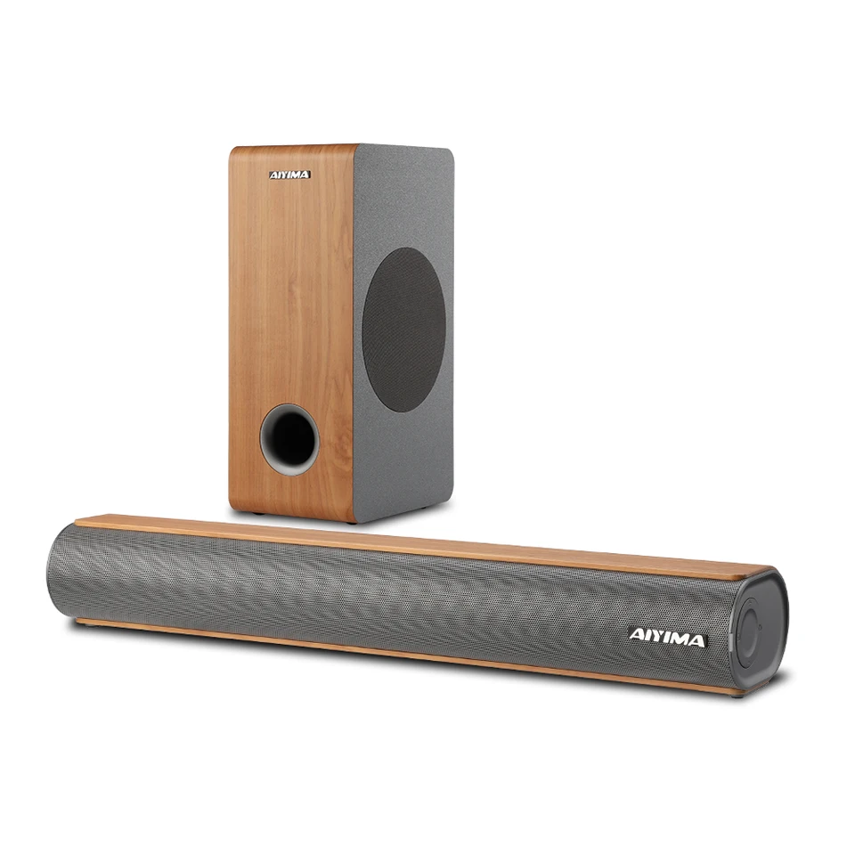 Aiyima S04D 2.1 Soundbar s subwooferom Bluetooth 19 palcov 120W reproduktorov USB AUX TV TV Audio Wall Namontovateľné pre domáce kino