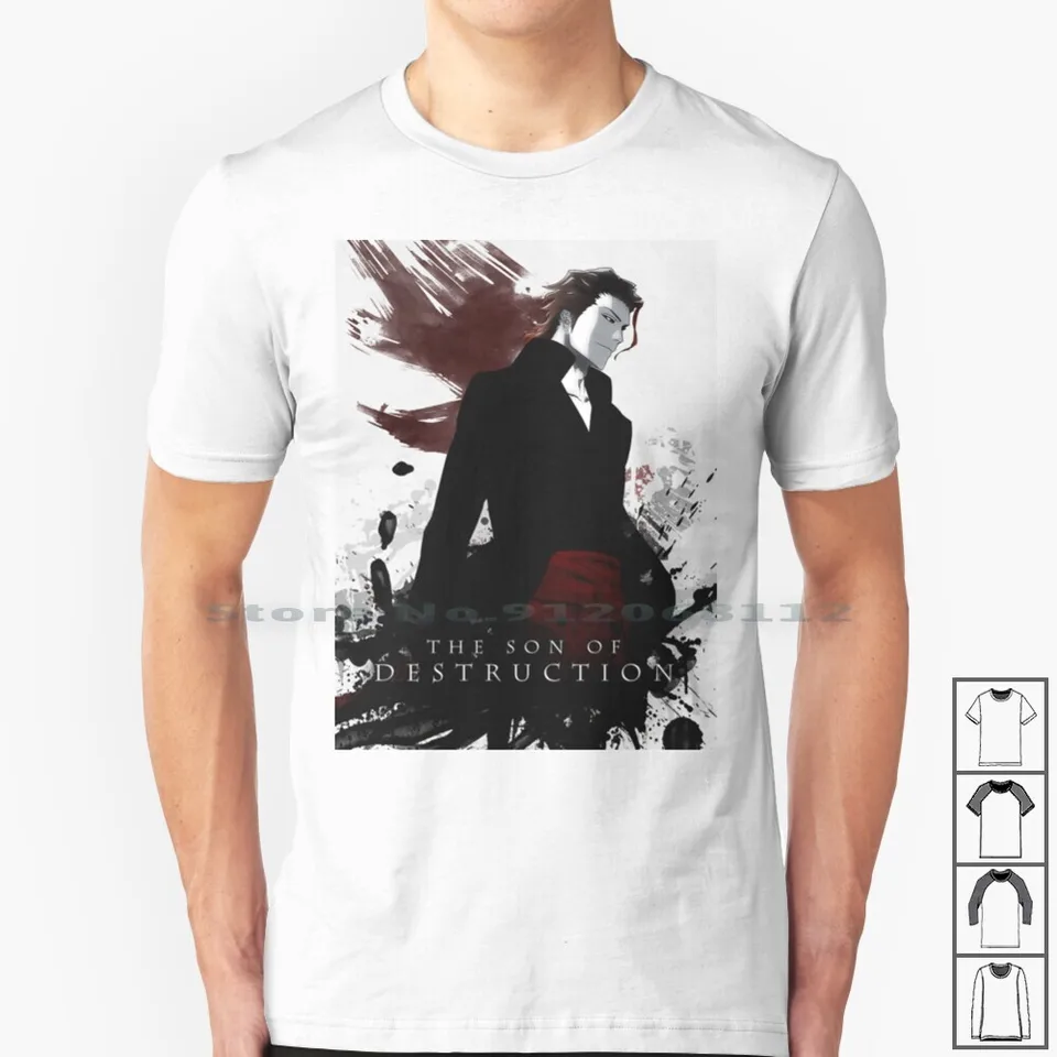 Aizen je z ničenia košeľa 100% bavlna Aizen Bleach Shinigami Master God Guine Beast číslo jedna
