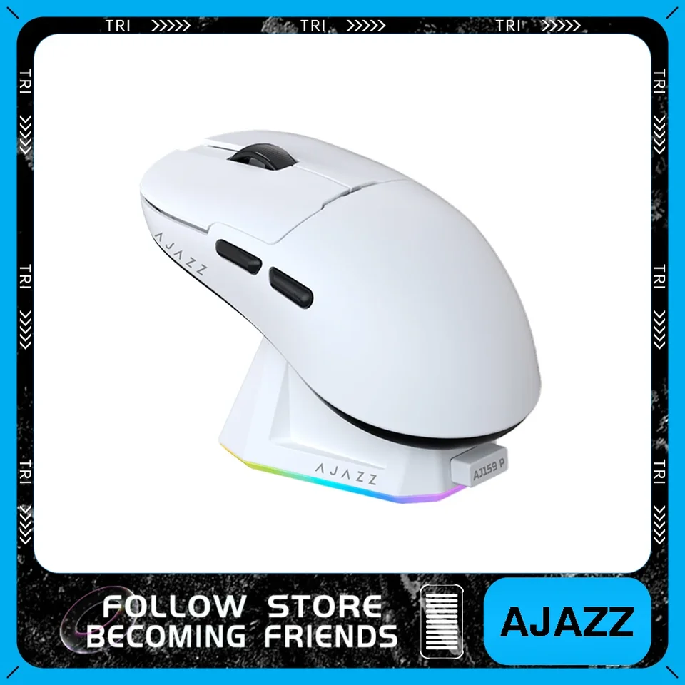 Ajazz AJ159APEX Wireless Mouse Tri Mode PAW3950 Senzor 8K Low Latency Gaming Mouse Base Base Lightweight 56G PC Gamer Mouse myš