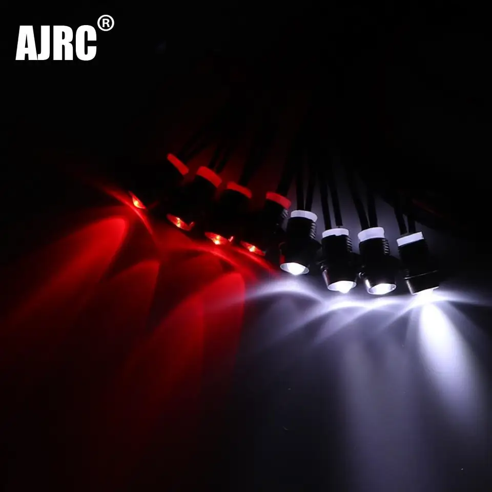 AJRC 4/6/8 LED svetla LED svetlá červená biela farba pre 1:10 RC Car Traxxas Tamiya HSP HPI RC Rock Crawler Axiálny SCX10 D90 D110 RGT