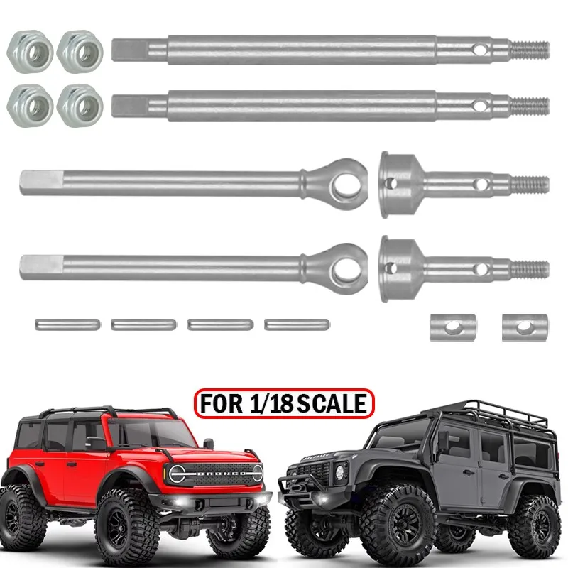 AJRC predĺžené 2 mm závit z nehrdzavejúcej ocele predné zadné šachty pre zadnú nápravu pre 1/18 RC Crawler Traxxas TRX4M Upgrade Parts