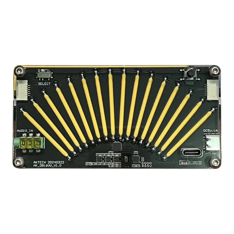 AK-DB16VU Hudobná úroveň hudby LED hudobné spektrum LED úrovne Pickup Rhythm Light Light Zosilňovače Vu Meter pre domáci Axfy