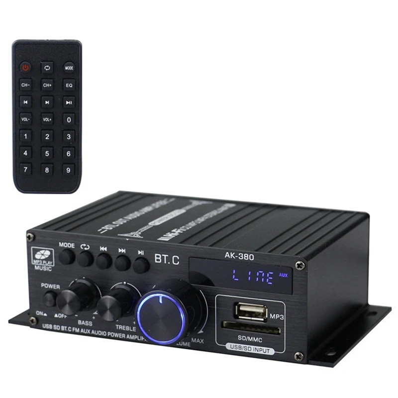 AK380 800W 12V Power zosilňovač Bluetooth stereo domáce auto Bass Audio AMP Hudobný prehrávač AUTOM