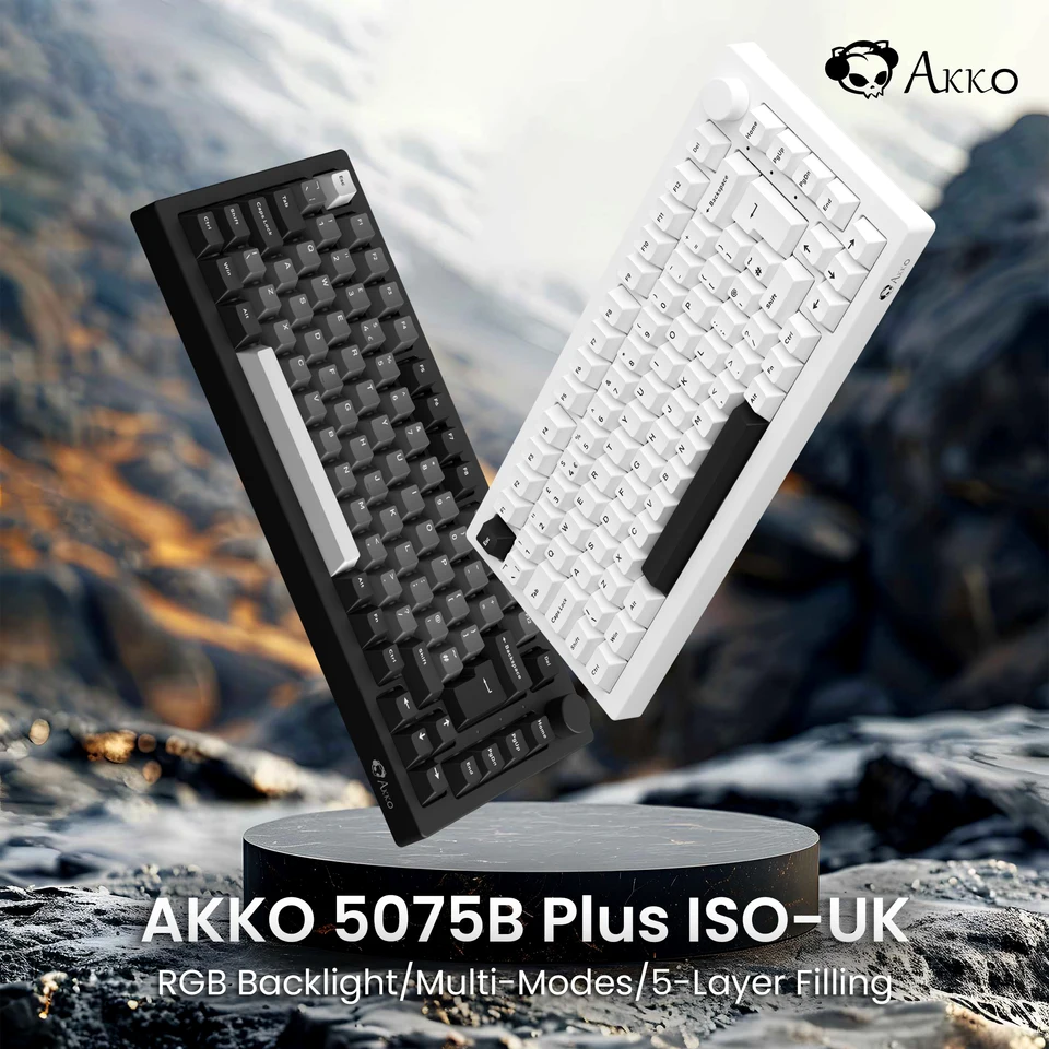 AKKO 5075B plus 75% ISO-DE/UK/Nordic Mechanical Gaming Hot Swap MultiModes 2,4 GHz/USB Type-C/BT 5.0