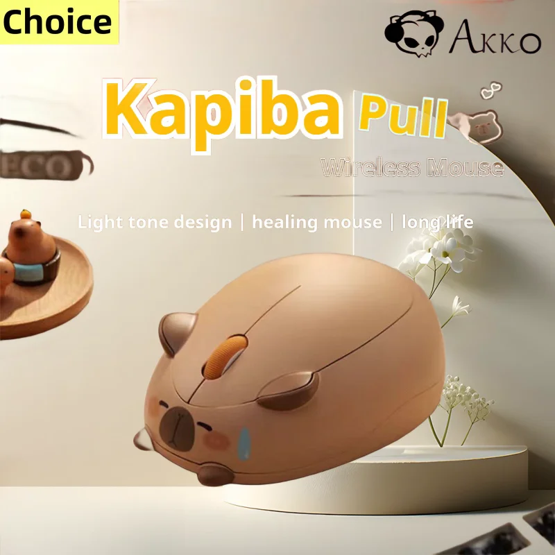 Akko cabala 2.4g Wireless Wireless Mouse Jeden režim Office Mouse Desktop Svetlo Prenosný tón prenosný prenosný počítač hazardné myši roztomilé dievča darček