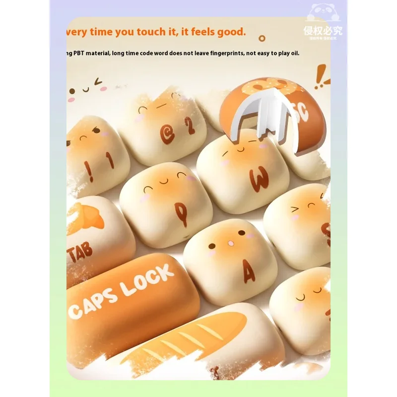 Akko Mog Moa Keycap Mantou amusement Park Klávesnica čiapka PBT Small Mantou Huub Keycap 138key Prispôsobený darček pre keycap
