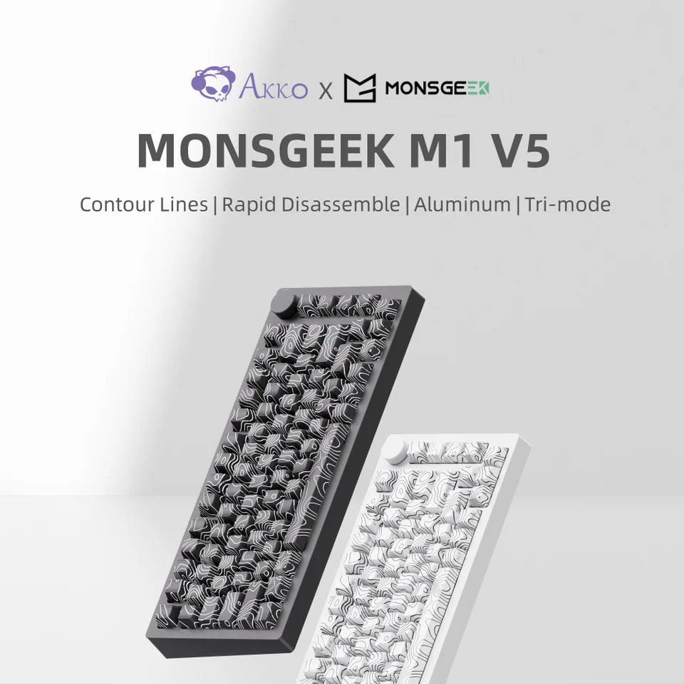 Akko Monsgeek M1 V5 SP Contour Lines Tri-Mode Mechanical Keyboard 75% 3/5 PINS Prispôsobené horúce swap RGB Rýchle demontáž tesnenia