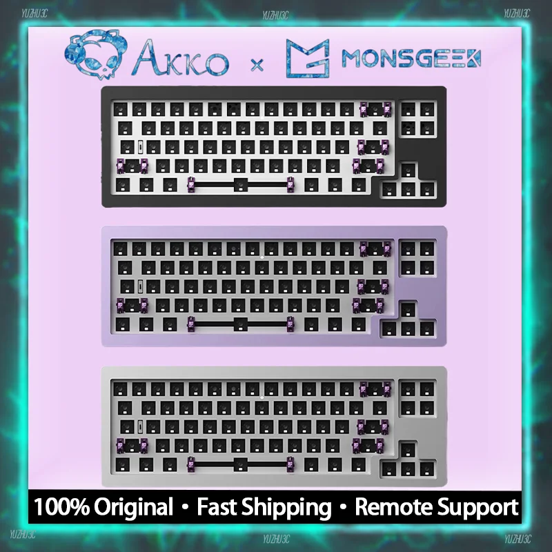Akko Monsgeek M7W Keyboard Barebone Sit Prispôsobené DIY CNC Hliníkové horúce swapfable BT 2.4G Wireless Dynamic RGB 6000MAH 65 Rozloženie
