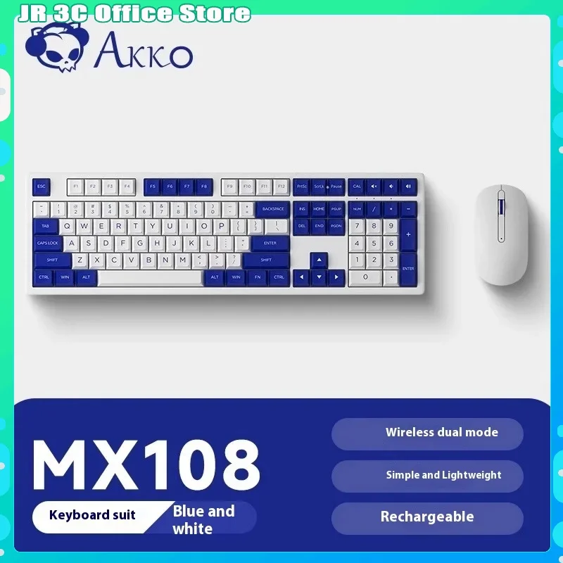 AKKO MX108 Tenká bezdrôtová klávesnica Myš Mouse Set prenosný počítač Typing Klávesnica Tablet Tablet počítač Universal