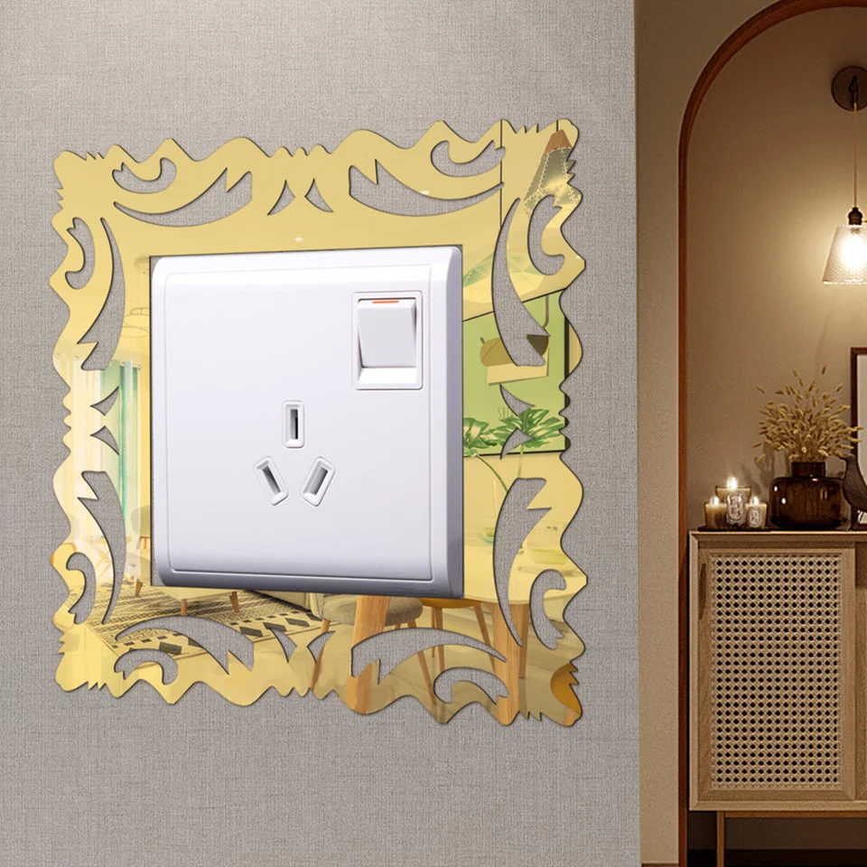 Akrylová kvetinová spínačová nálepka s jedným svetlom Osrsty Socket Socket Parla Panel Panel Panel Panel Domov horúca kancelárska dekorácia Nálepka na stenu