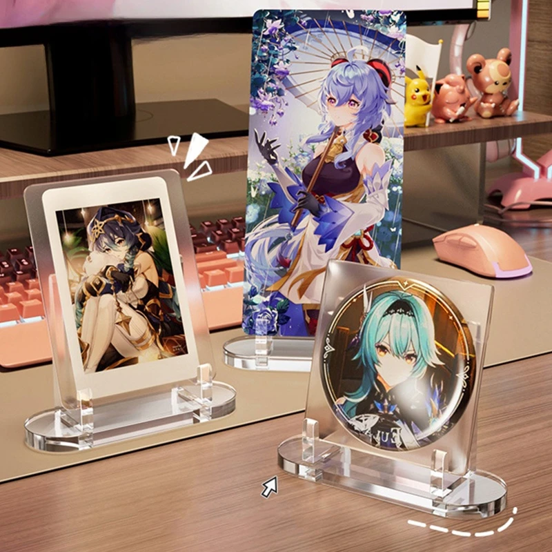 Akrylová priehľadná lišta Skladovací stojan idol karty Zobrazenie stojanov odznak Pins Storage držiak na fotografický ráme