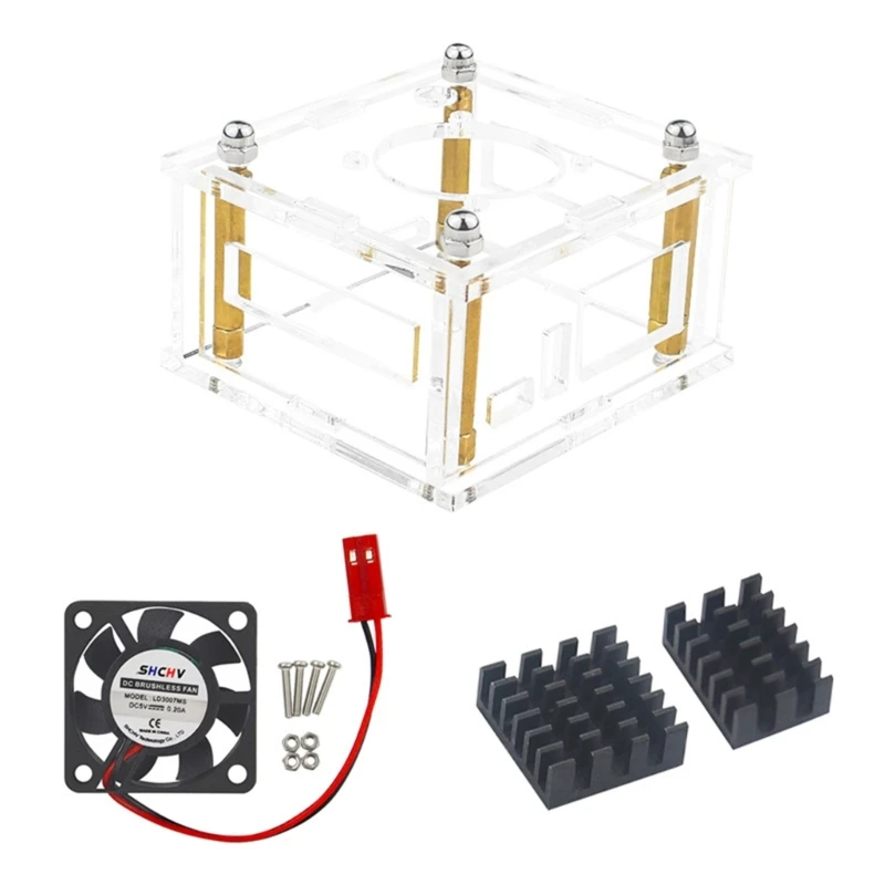 Akrylové krytiny CONFORS COLLING VENTILÁR pre Orange Pi Zero 3 Vonkajšie plášť s výstavnou doskou s/bez chladiaceho ventilátora
