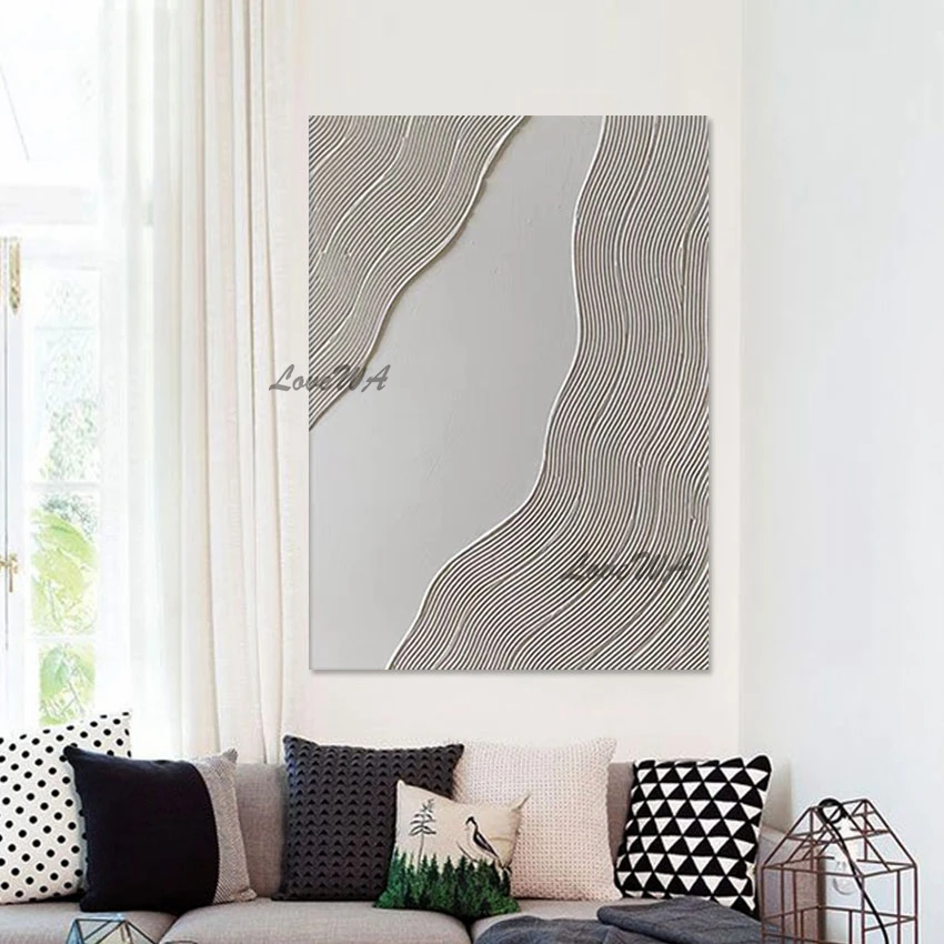 Akrylové umelecké dielo Abstraktné dekorácie steny, žiadne zarámované súčasné obrazy, veľkoobchod 3D obrázku, Palette Knife Canvas Art