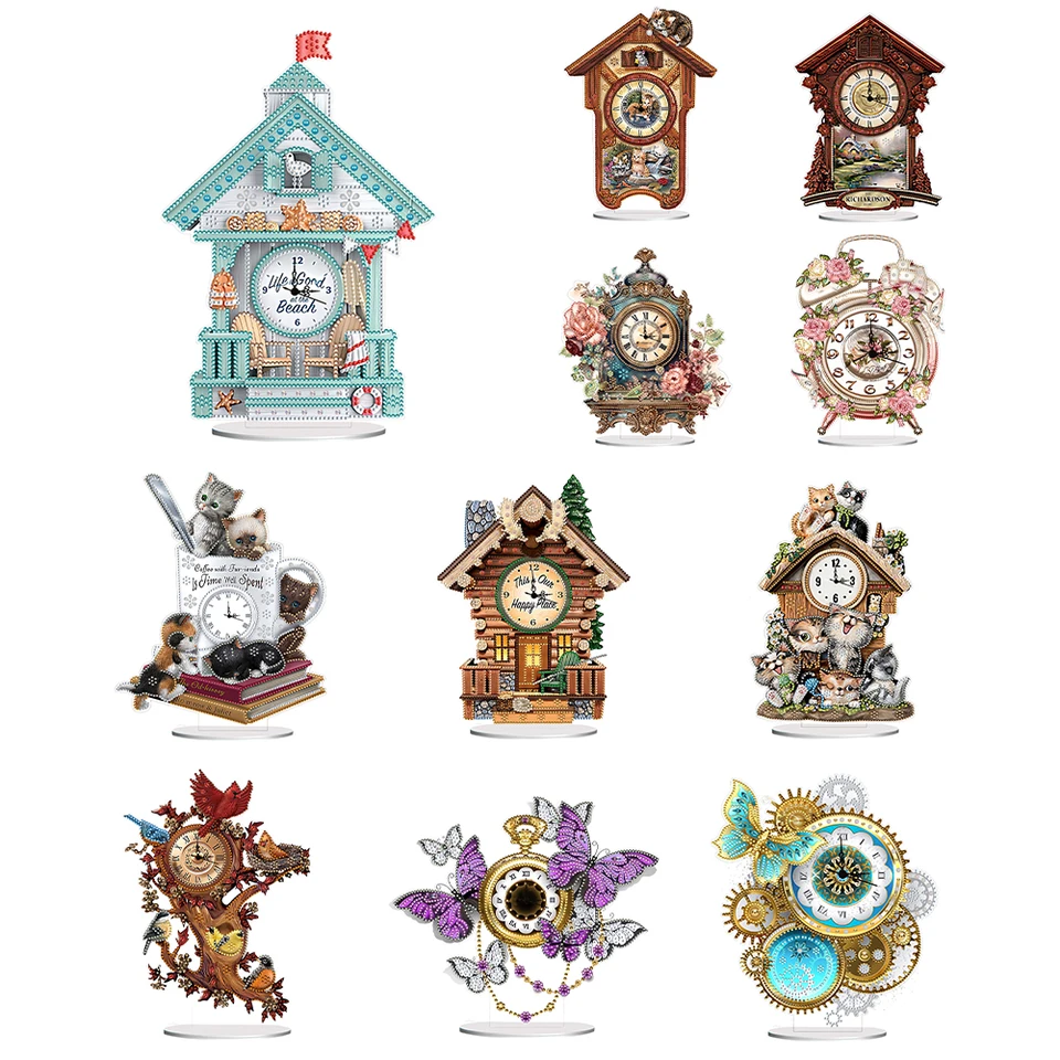 Akrylové špeciálne tvarované zviera 5D diamantové maľby hodín umelecké remeselnícke maľba