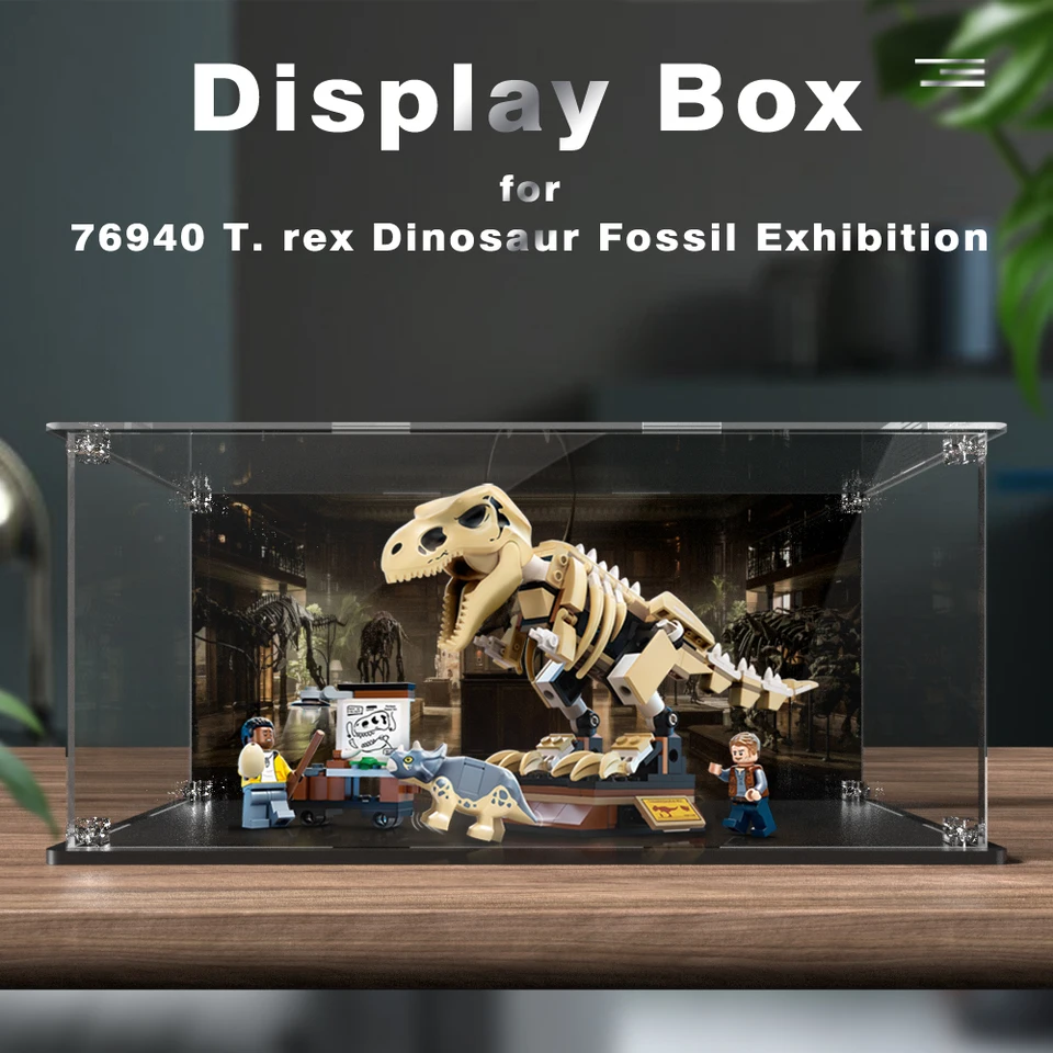 Akrylový displej pre LEGO 76940 VÝSTAVA PASE BUDEBLO BLAKOVÝ BLOKOVÝ PUST PREPRIPORE CLEAR Showcase Toy Bricks Storage Box