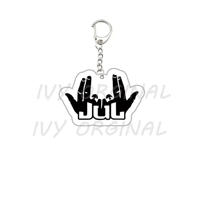 Akrylový francúzsky rapper Jul Keychain pre doplnky Žena Oh qu'elle est Belle Pendant Keyring Key reťazec šperky hudobné fanúšikov
