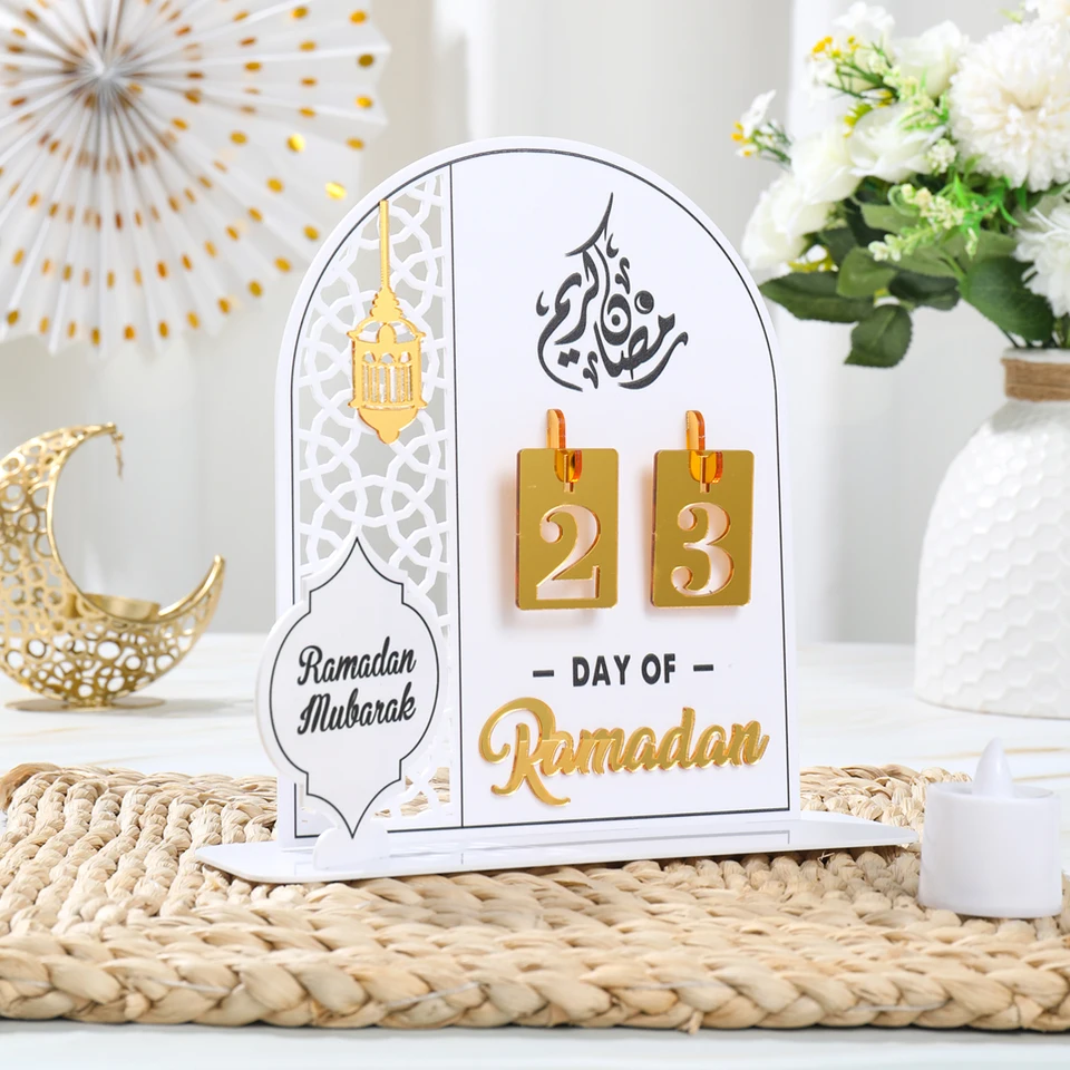 Akrylový ramadán odpočítavací kalendár Deň ramadánskeho kalendára výmenou čísla 2025 Eid Mubarak Domov Ozdob Ozdob