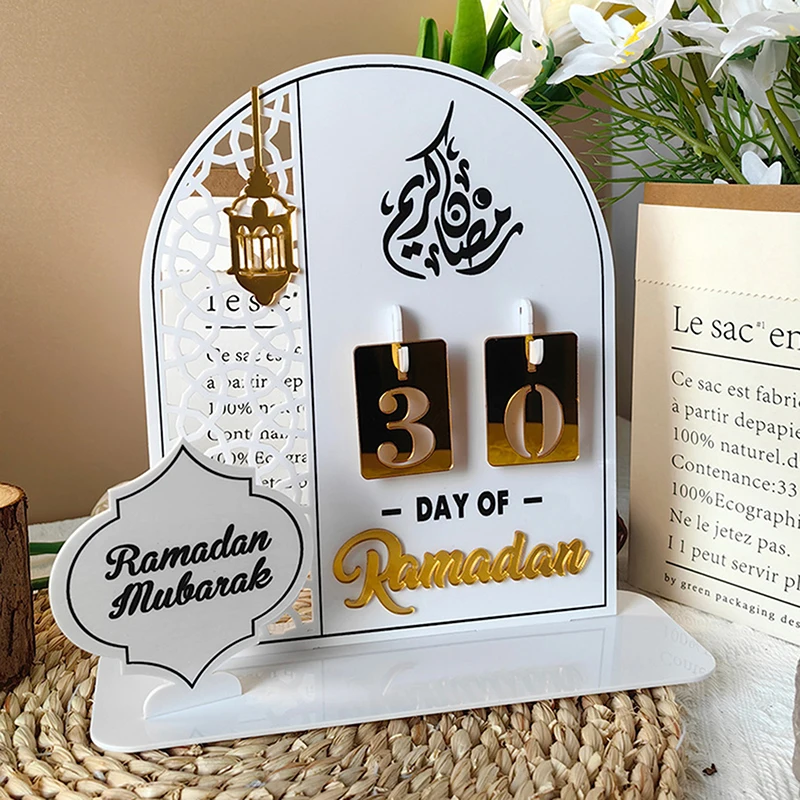 Akrylový ramadán odpočítavací kalendár islamský adventný deň dekorácie módne roztomilé kancelárske moslimské podujatia Dodávky večierkov