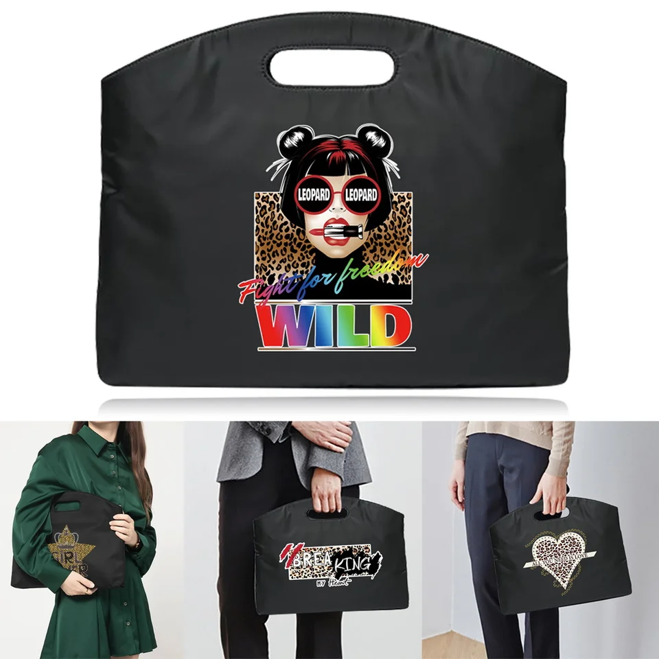 Aktovka taška pre dokumenty Business Travel Bag A4 Organizátor Dokument Organizátor kabelka Leopard Tlač prenosný prenosný prenosný prípad prenosné totes