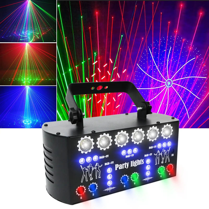 Aktualizácia 27 Eyes DJ Party Strobe Lights Podporuje DMX Sound Activované diaľkové ovládanie laserové svetlo pre vianočné barové pódium Live Show