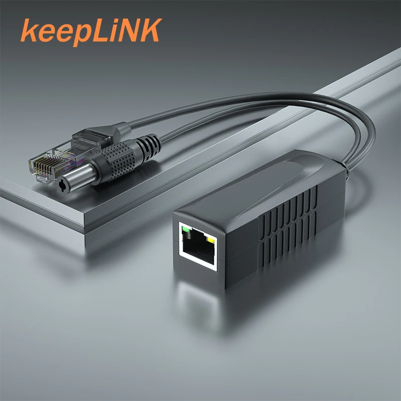 Aktívny Poe Splitter Power Over Ethernet 48V až 12V 2A DC2,5 mm barel bunda pre IP fotoaparát IEEE802.3AF/AT
