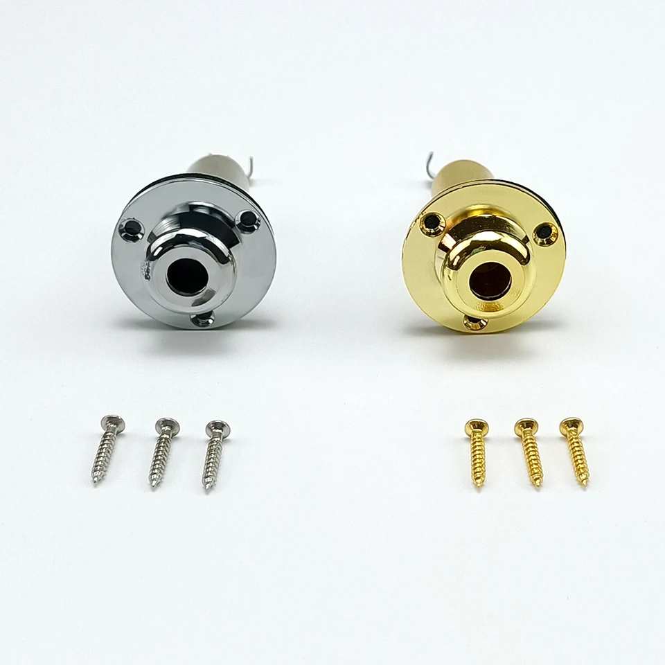 Akustická elektrická gitara Mono End Pin Jack Endpin Jack Socket Zátka 6,35 mm 1/4 palca medený materiál so skrutkami na gitarové diely