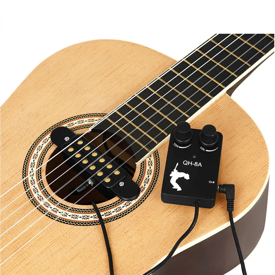 Akustické gitarové snímače zvukové diery snímače pripojenia zosilňovač nastaviteľná hlasitosť Klasická ľudová gitara Univerzálne príslušenstvo