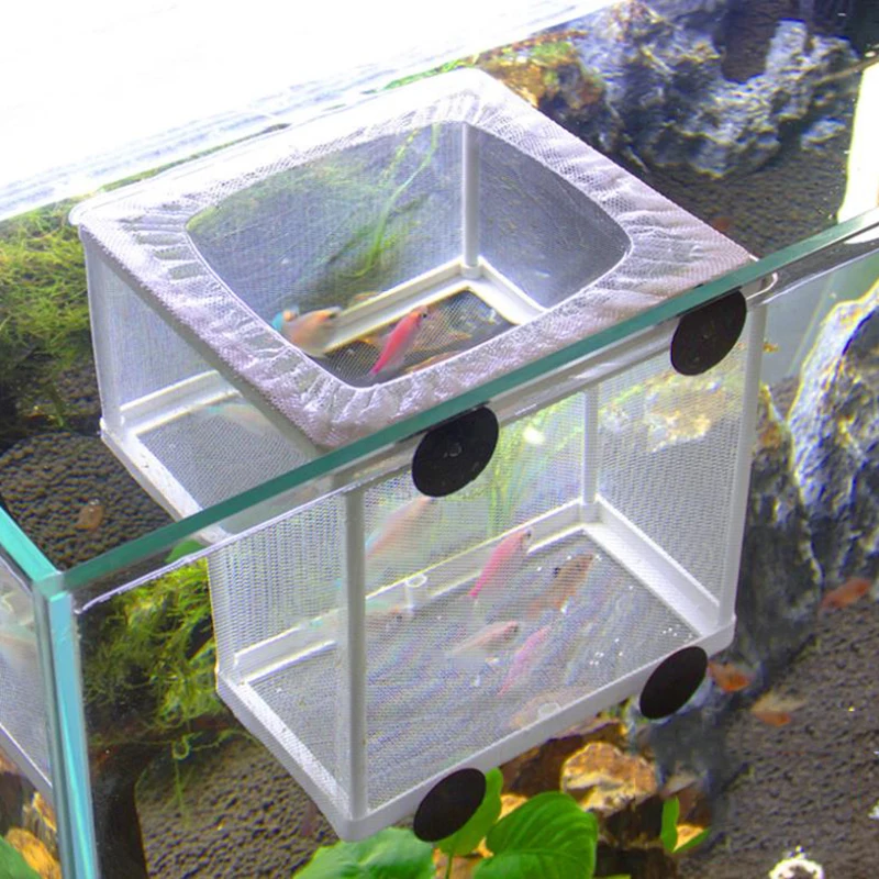 Akváriové príslušenstvo nylonové plastové rybie šľachtenie Izolácia boxu Fish Tank Aquarium Chovateľ šliapajúcich inkubátor