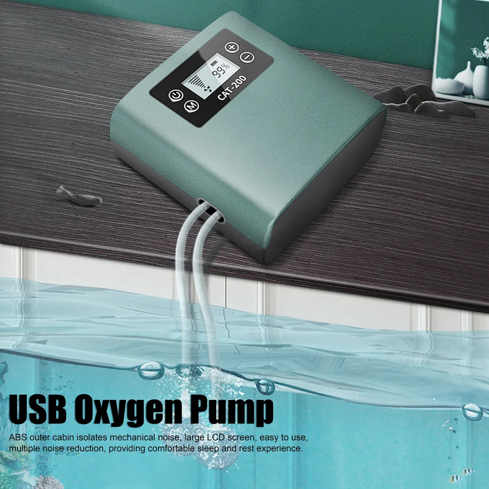 Akváriové čerpadlo US Plug 100-24V CAT -200 prenosné USB Oxygen Pump Outdoor akvárium prenosné čerpadlo USB