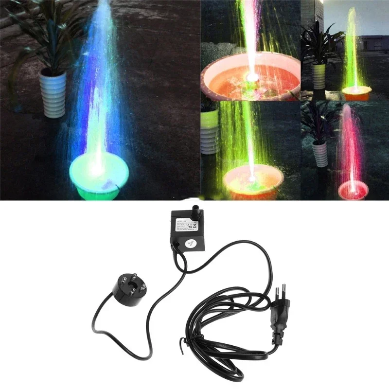 Akvárium 220V 3W ponorné vodné čerpadlo LED FILD NÁDVOSŤ FONTAIN FISH ROND TANKA EU Zátka Vodné čerpadlá