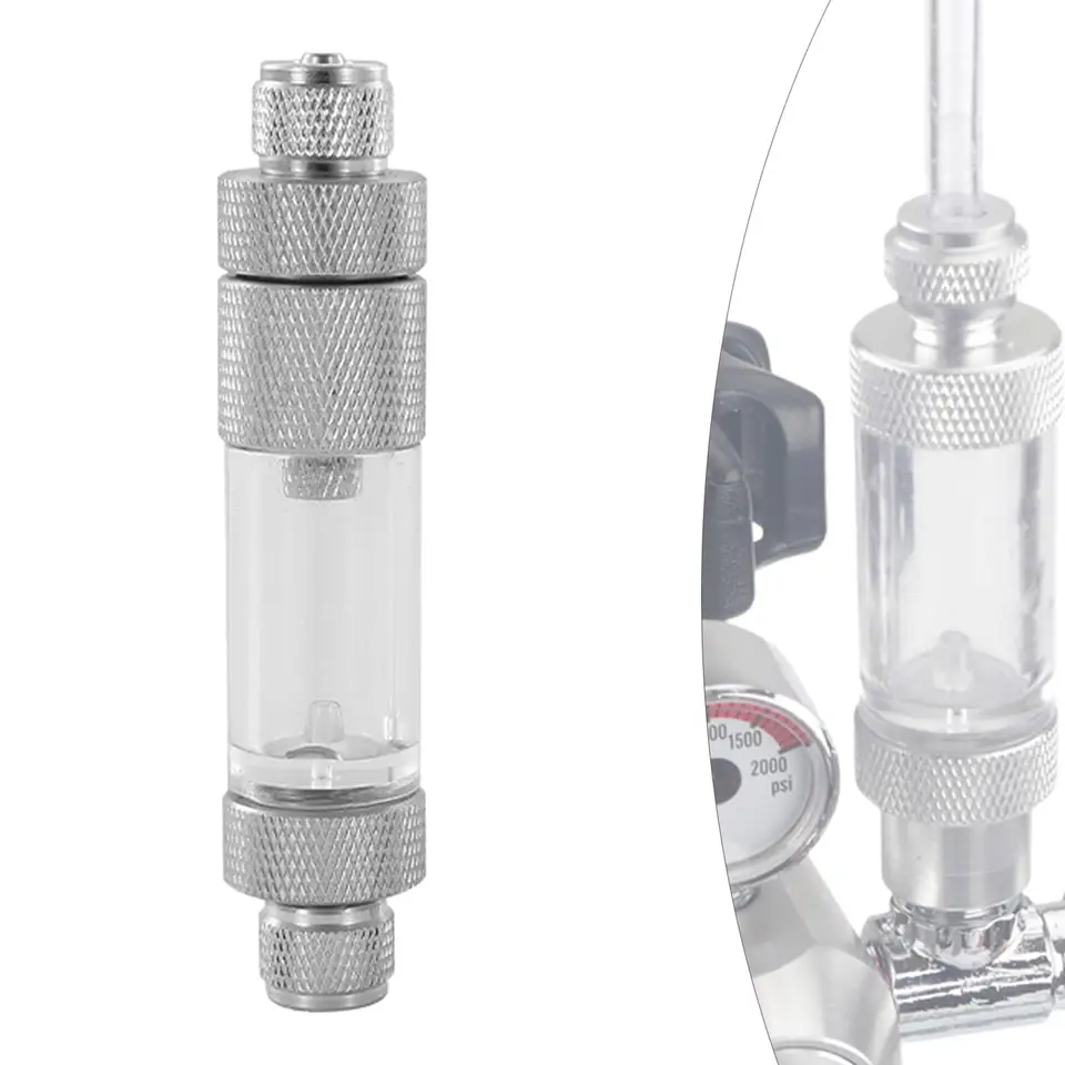 Akvárium CO2 Bubble Counter Double Head Fish Tank Tool, CO2 Regulator Praktické prílohy s kontrolnými ventilmi Nástroj Fish Tank Tool