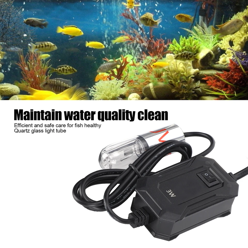 Akvárium čisté svetlo Akvárium UV Light Pond UV Light ultrafialové ľahké rybné rybníky Čistiace svetlo lampa 220V