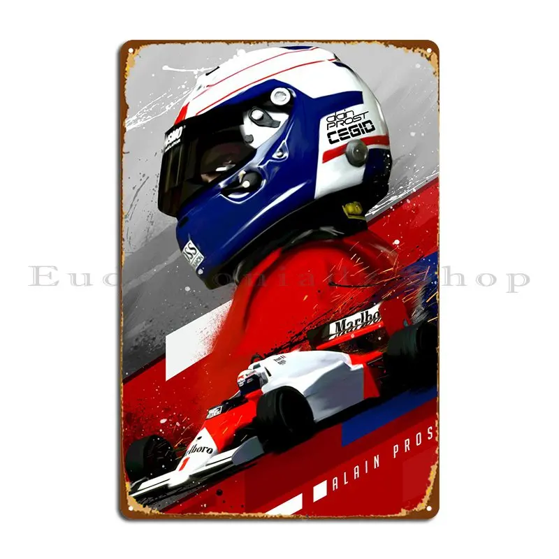 Alain prosta F1 kovový plak navrhovanie tyčového kina maľba postava cínový znak plagát