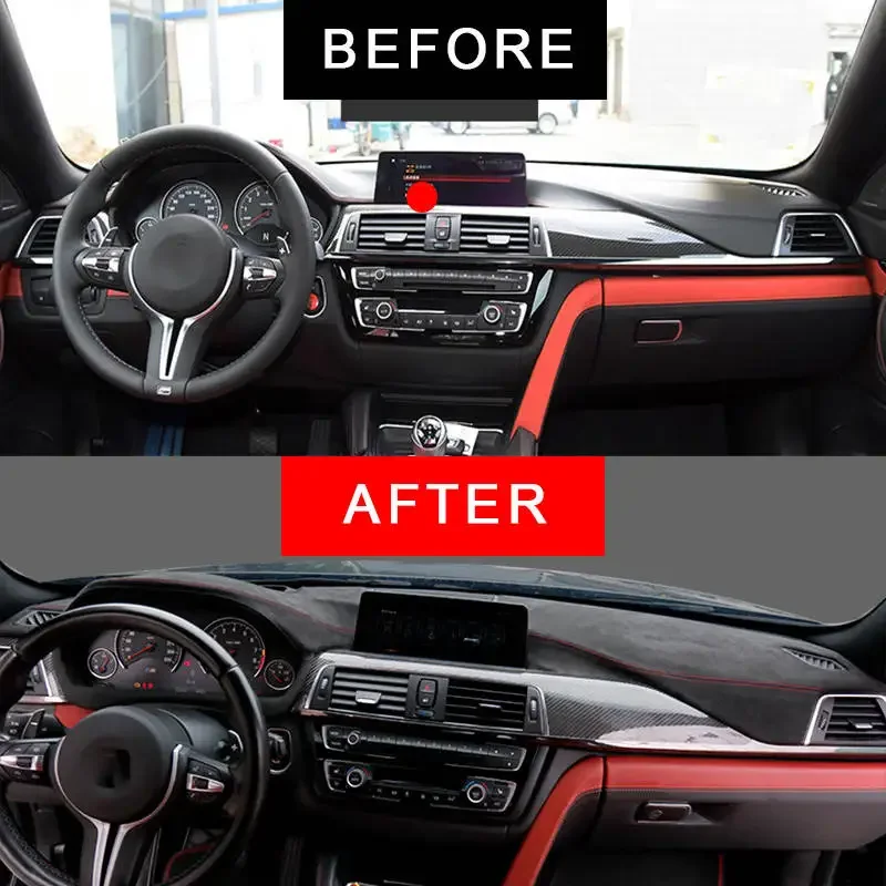 Alcantara Car Dashboard Cover pre BMW M4 2016-2019 F30 F34 F35 2013-2019 M3 2016-2019 F32 F33 F36 F36 Mat Shade Cushion Pad Carpets