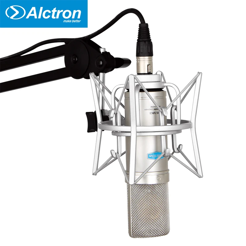 Alctron CM6MKII Profesionálny veľký zlatý membrátový kondenzátor nahrávací mikrofón pre štúdiové nahrávanie a karaoke