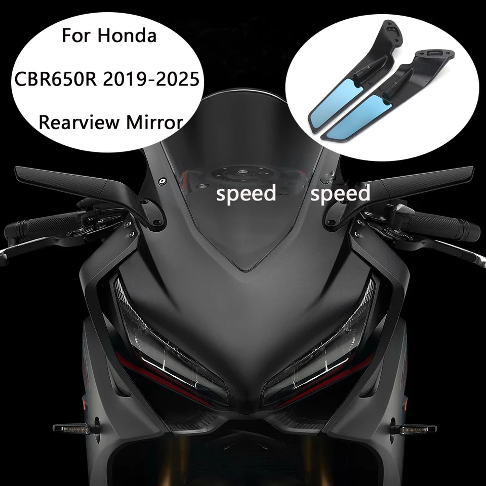 alebo Honda CBR 650R CBR 650 R CBR650R 2019-2025 Motocyklové príslušenstvo zrkadlové veterné krídlo nastaviteľné otočné spätné zrkadlo čierne zrkadlo