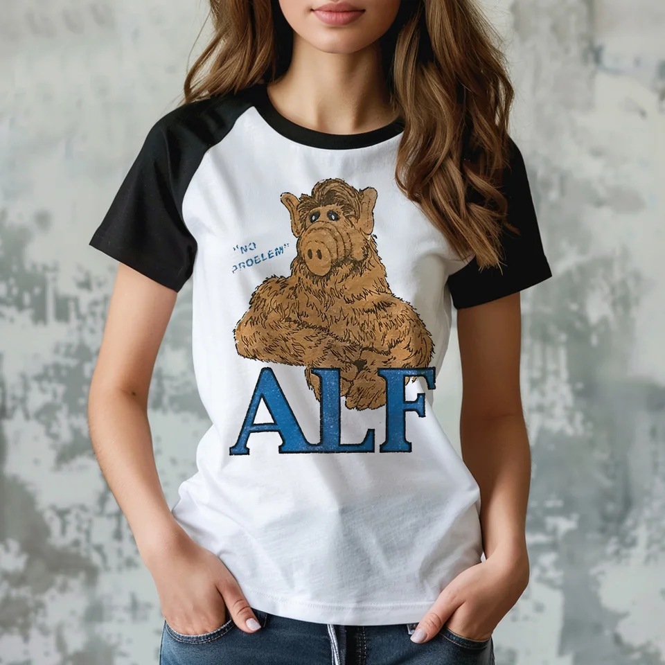 Alf T košeľa Dámske letné streetwear tričká Girl Streetwear Manga Comic Clothes